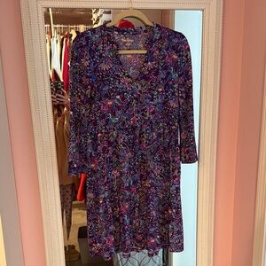 LNC- Lilly Pulitzer - XS -  purple Floral 3/4 sleeve tiered Dress